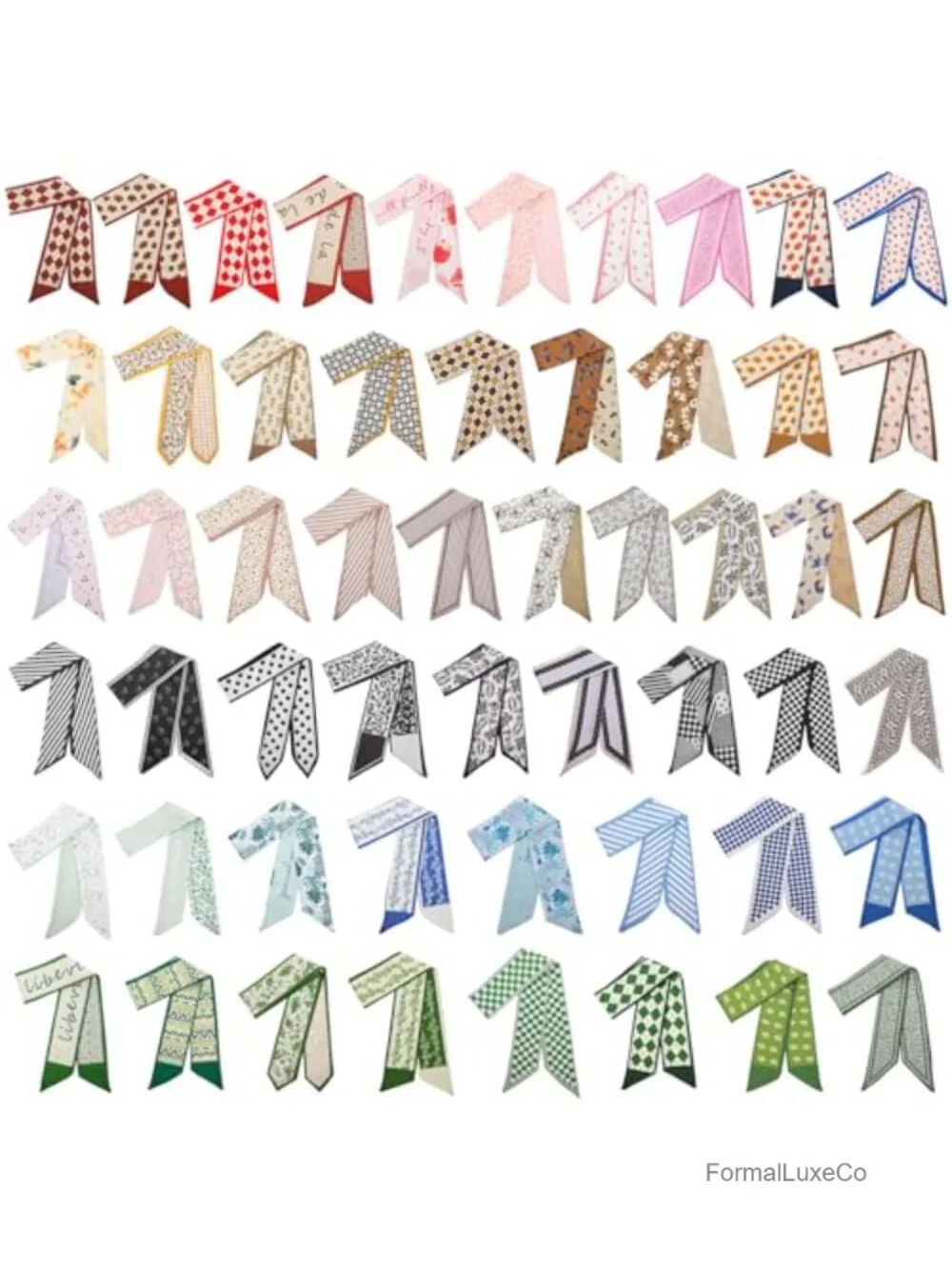 54 Pcs Silk Scarves, Satin Neck Scarves, Multifunctional Head Scarf Set,